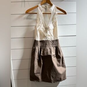 Charlotte Russe Y2K cream and taupe dress